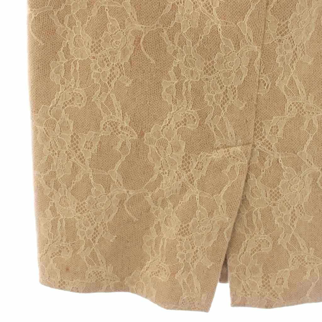 Max Mara Tight Skirt Lace Knee Length 40 Beige TK — view 3