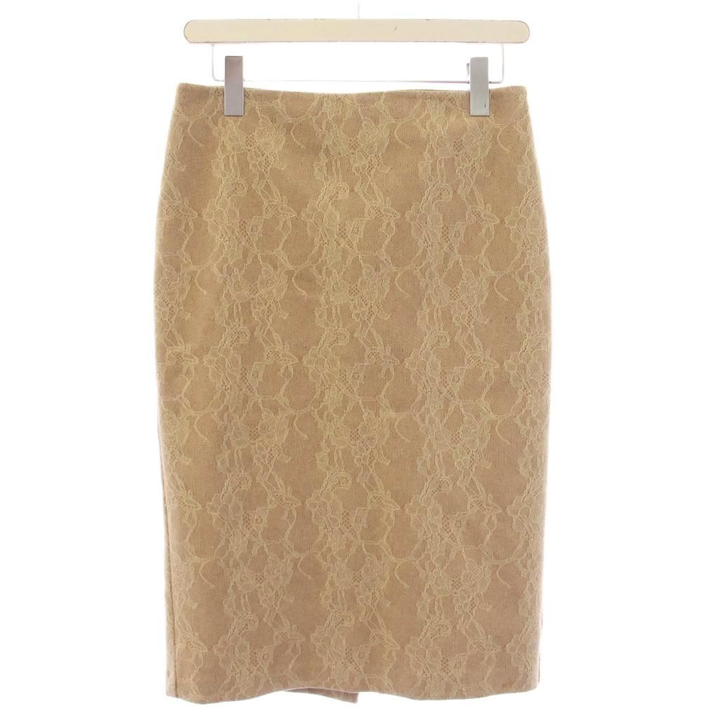 Max Mara Tight Skirt Lace Knee Length 40 Beige TK