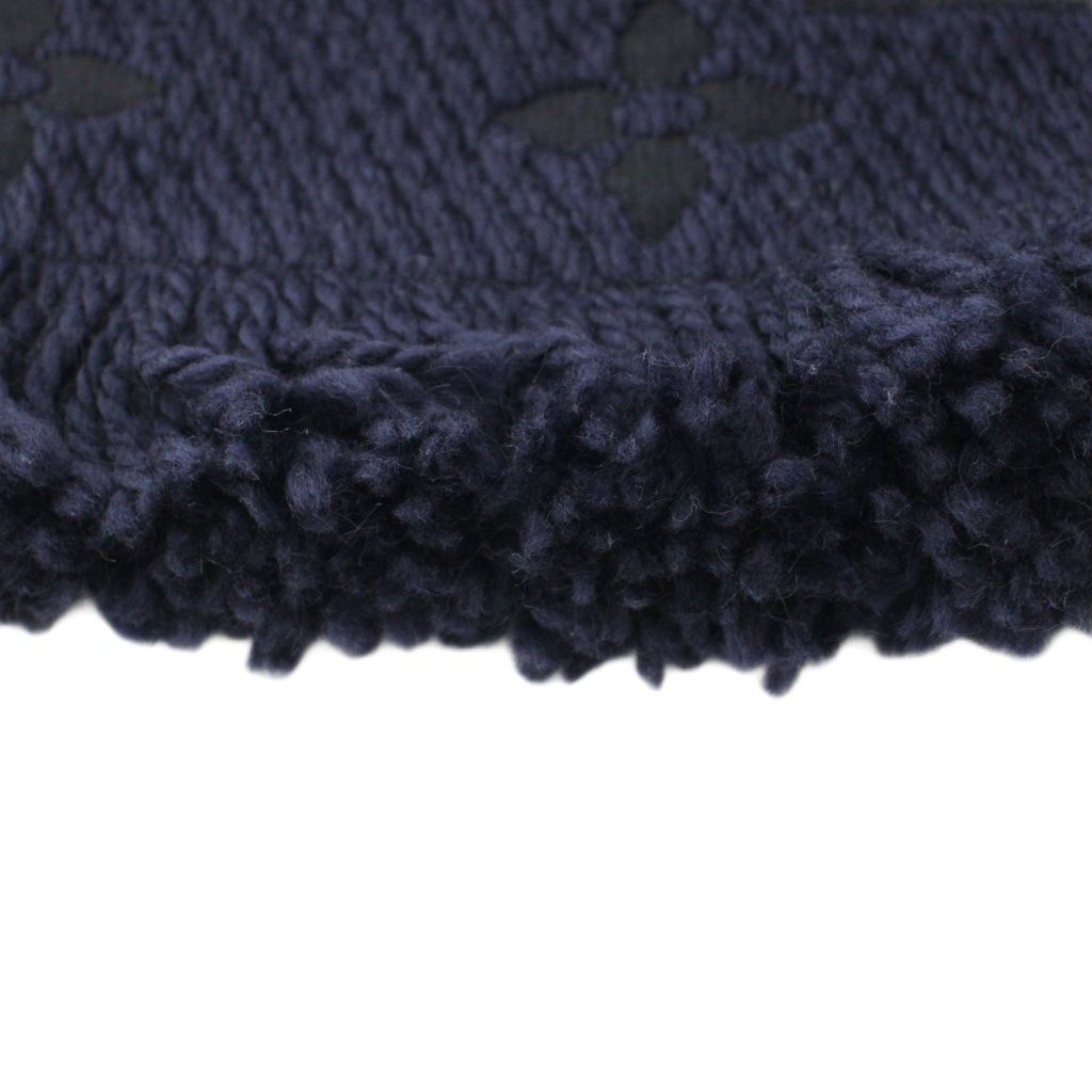 Louis Vuitton Echarpe Logo Mania Blue Nuit Scarf Monogram Fringe Silk Blend — view 5
