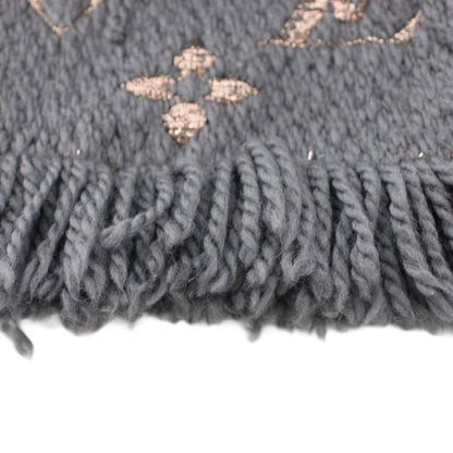Louis Vuitton Echarpe Logo Mania Shine Scarf Fringe Monogram Silk Blend Gray — view 5