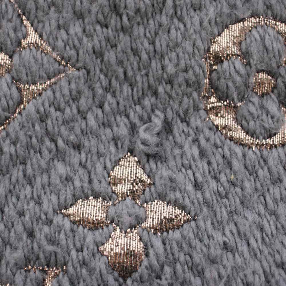Louis Vuitton Echarpe Logo Mania Shine Scarf Fringe Monogram Silk Blend Gray — view 6
