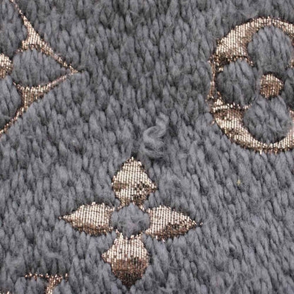 Louis Vuitton Echarpe Logo Mania Shine Scarf Fringe Monogram Silk Blend Gray — view 6
