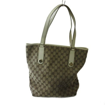 Gucci GG Canvas Tote Shoulder Bag Beige White — view 2