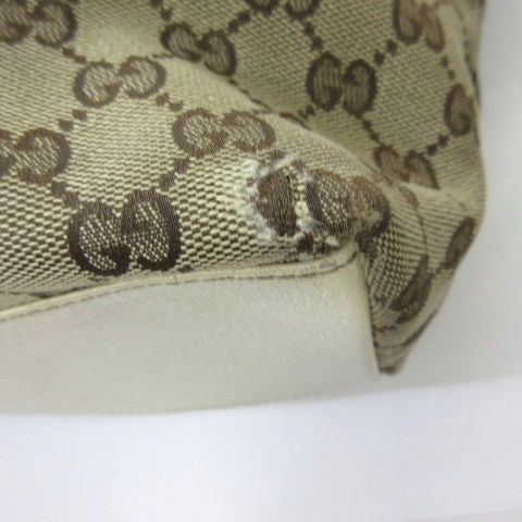 Gucci GG Canvas Tote Shoulder Bag Beige White — view 5