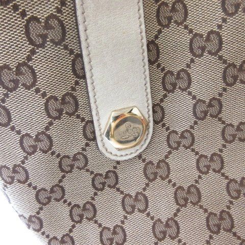 Gucci GG Canvas Tote Shoulder Bag Beige White — view 6