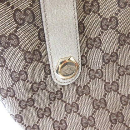 Gucci GG Canvas Tote Shoulder Bag Beige White — view 6