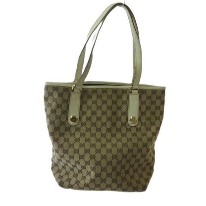 Gucci GG Canvas Tote Shoulder Bag Beige White