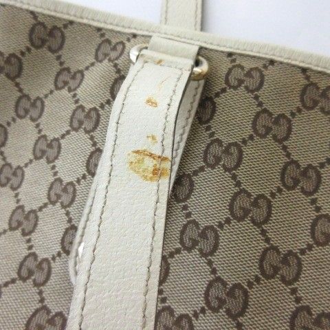 Gucci GG Canvas Tote Shoulder Bag Beige White — view 4