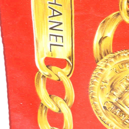 Chanel Scarf Chain Motif CC Logo Silk Red — view 8