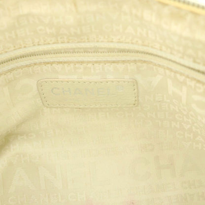 Chanel Handbag Knit Leather Trim Ivory — view 7