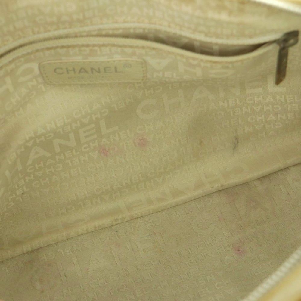 Chanel Handbag Knit Leather Trim Ivory — view 9