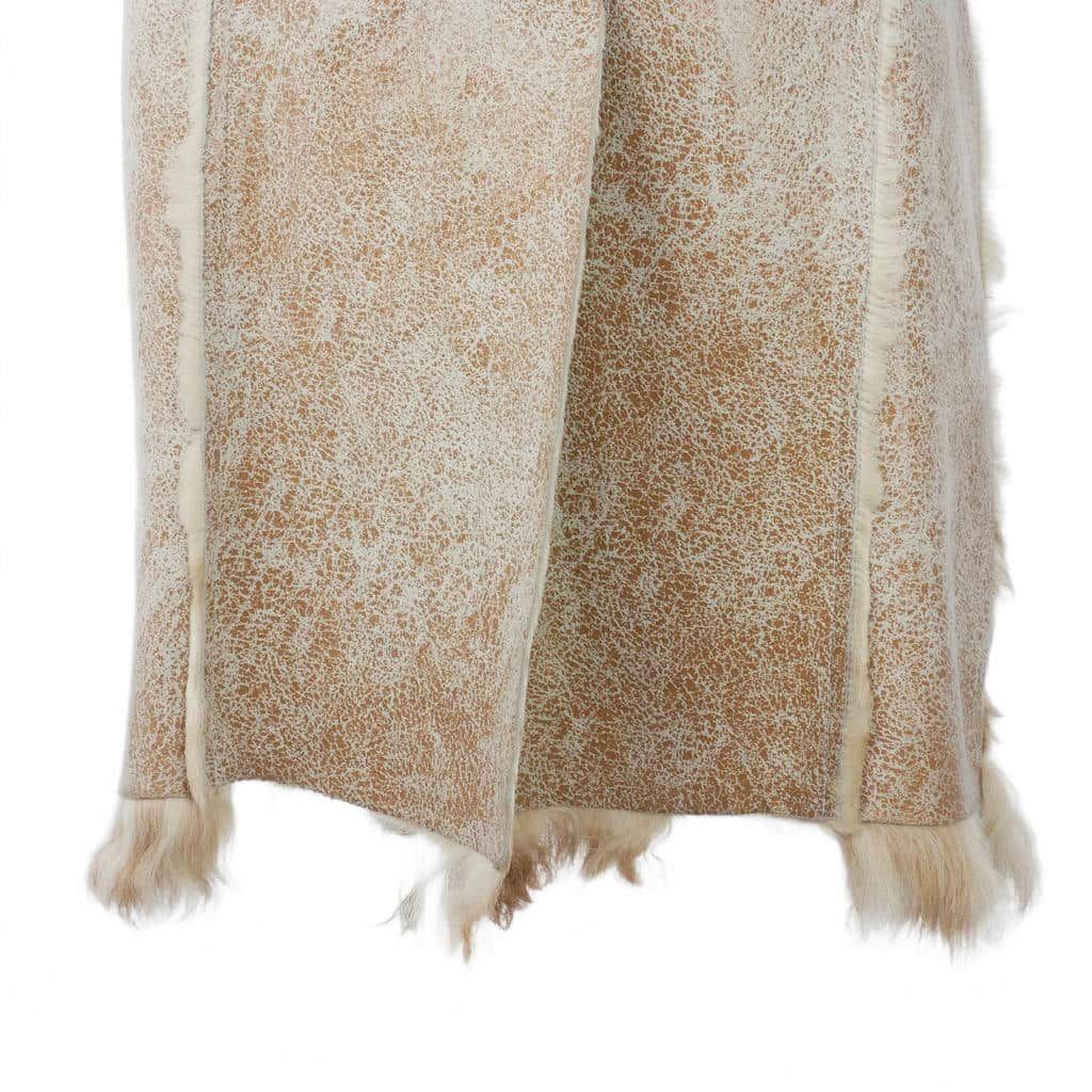 Dolce & Gabbana Coat Shearling Leather Knit Contrast High Neck Long Length 42 — view 4
