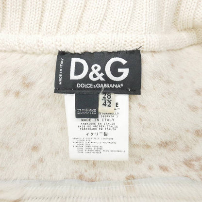 Dolce & Gabbana Coat Shearling Leather Knit Contrast High Neck Long Length 42 — view 9