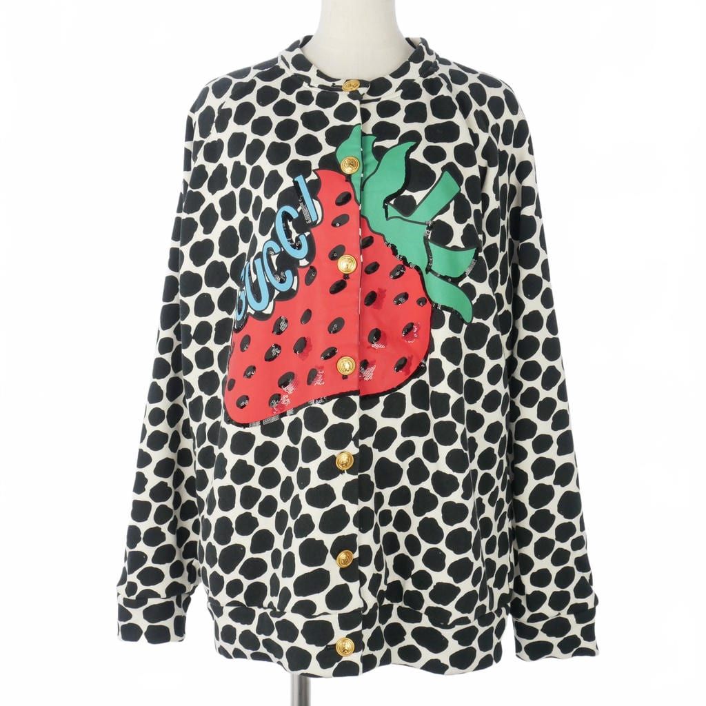 Gucci Strawberry Print Jacket All Over Pattern Sequins S Multicolor