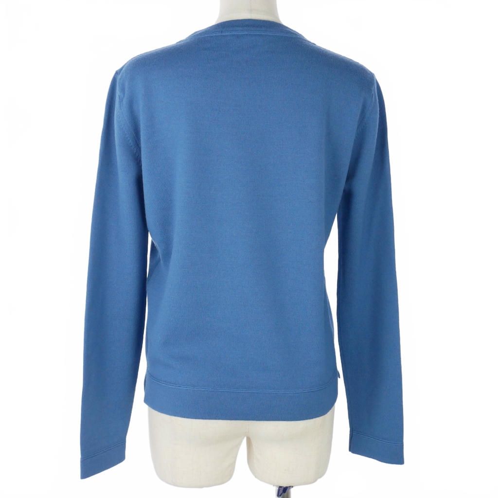 Fendi Monster Star Fur Knit Sweater Crew Neck Wool 40 Blue — view 4