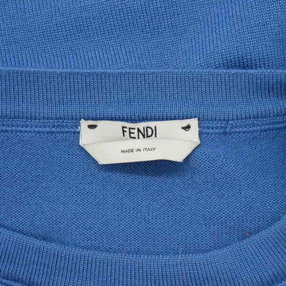 Fendi Monster Star Fur Knit Sweater Crew Neck Wool 40 Blue — view 7