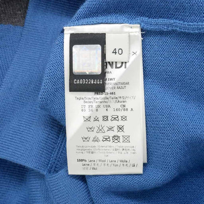 Fendi Monster Star Fur Knit Sweater Crew Neck Wool 40 Blue — view 8
