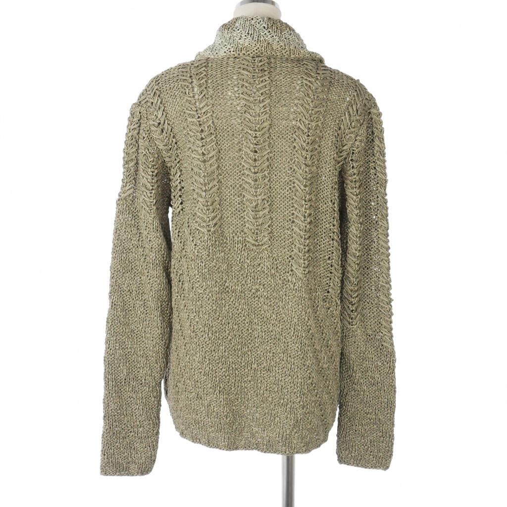 Fendi Cotton Knit Cardigan Long Sleeve with Collar Logege 46 Gray G3x — view 5