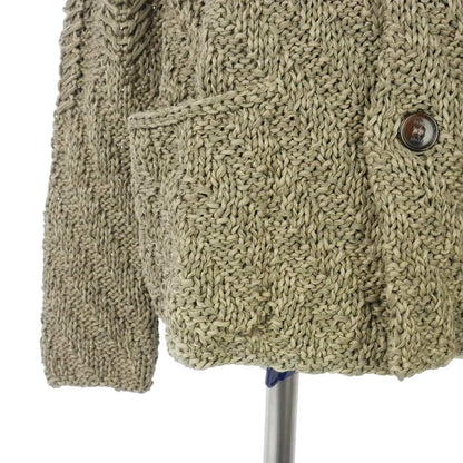 Fendi Cotton Knit Cardigan Long Sleeve with Collar Logege 46 Gray G3x — view 3