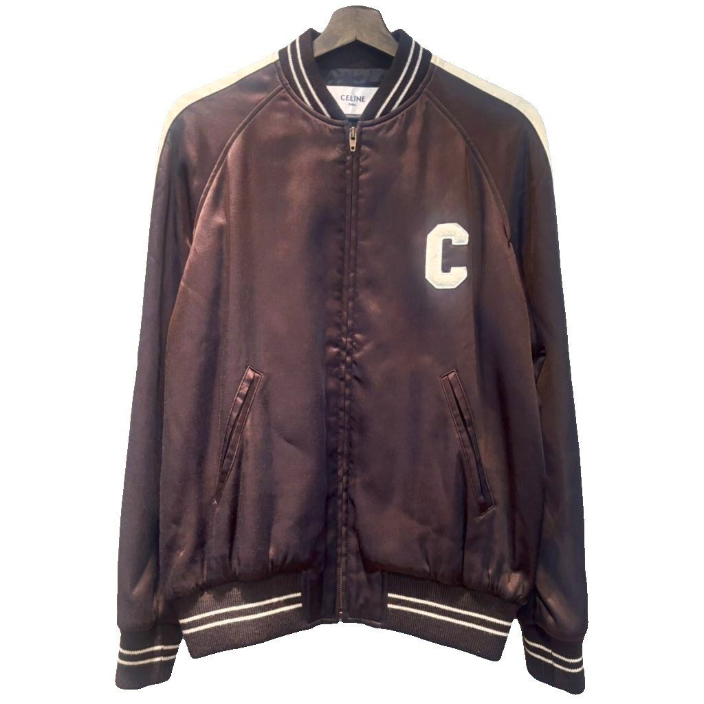 Celine Souvenir Teddy Jacket Satin Brown 34