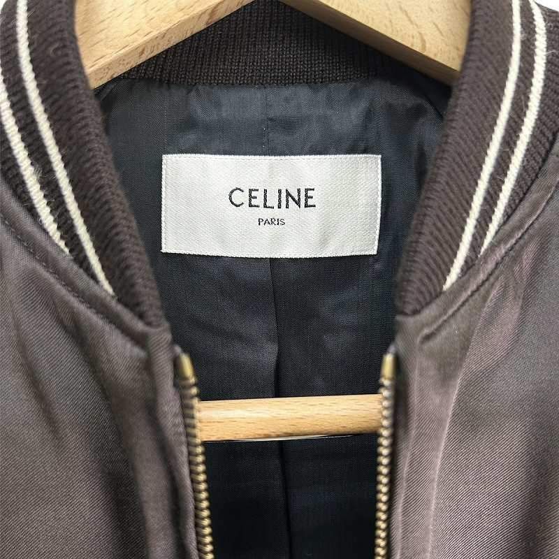 Celine Souvenir Teddy Jacket Satin Brown 34 — view 7