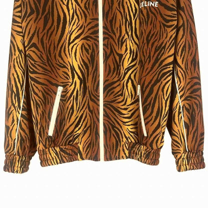 Celine Tiger Zip Up Track Jacket Zip UP Sweatshirt Animal Pattern XS Brown — view 4