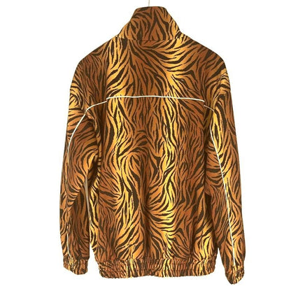 Celine Tiger Zip Up Track Jacket Zip UP Sweatshirt Animal Pattern XS Brown — view 2