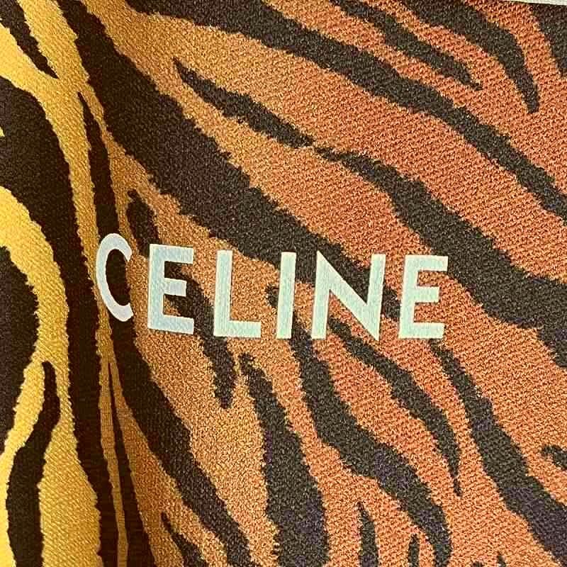 Celine Tiger Zip Up Track Jacket Zip UP Sweatshirt Animal Pattern XS Brown — view 7