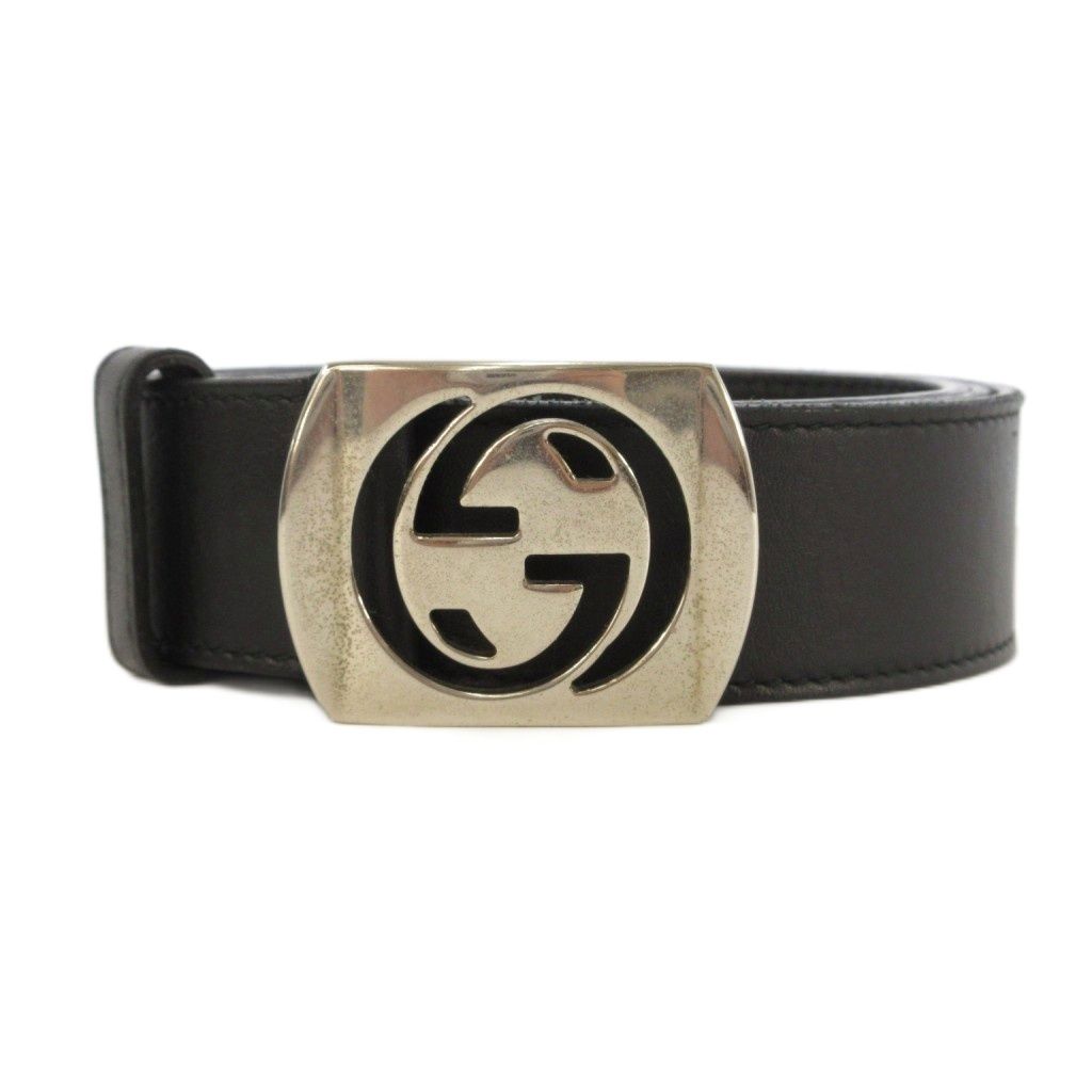 Gucci Interlocking Belt Leather Black SK — view 2