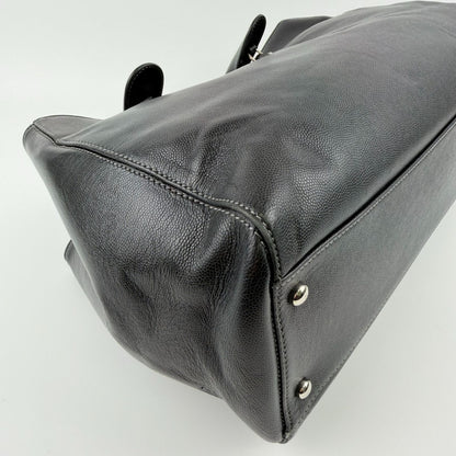 Chanel CC Logo Executive Tote Black Caviar Leather Vintage — view 8