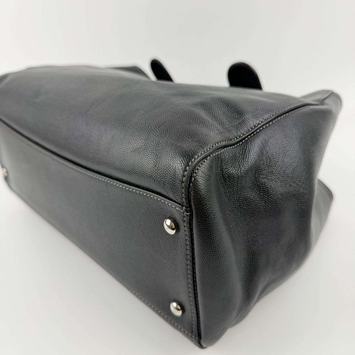 Chanel CC Logo Executive Tote Black Caviar Leather Vintage — view 9