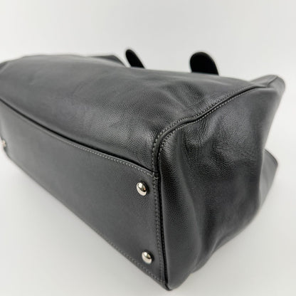 Chanel CC Logo Executive Tote Black Caviar Leather Vintage — view 9
