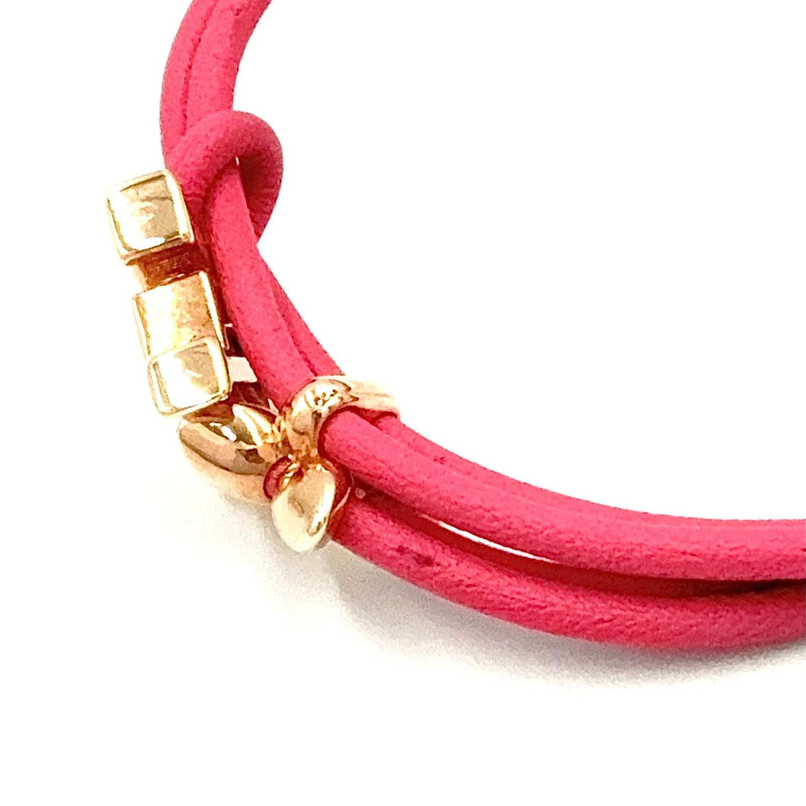 Louis Vuitton LV Blue Leather Metal Pink Bracelet Gold — view 7