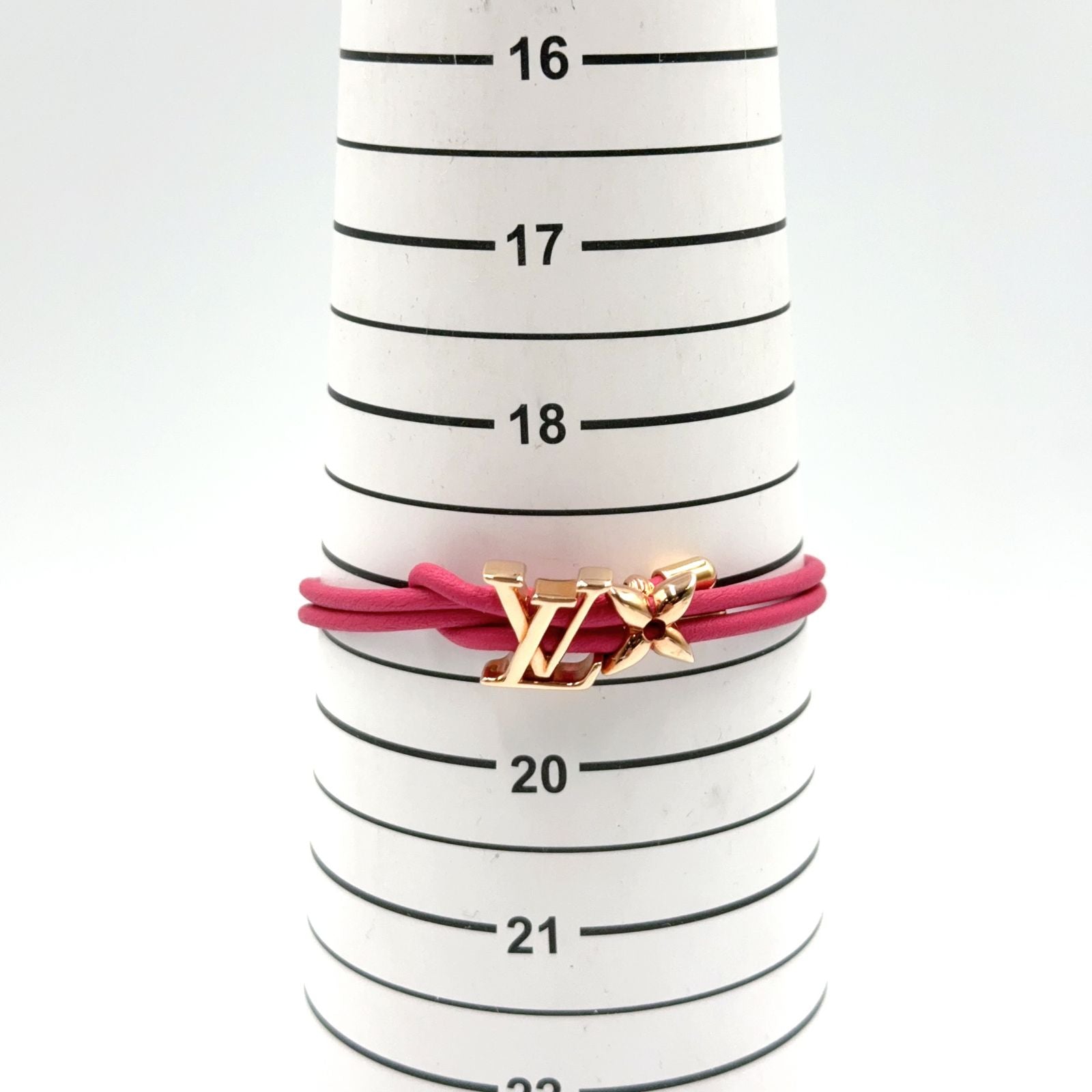 Louis Vuitton LV Blue Leather Metal Pink Bracelet Gold — view 9