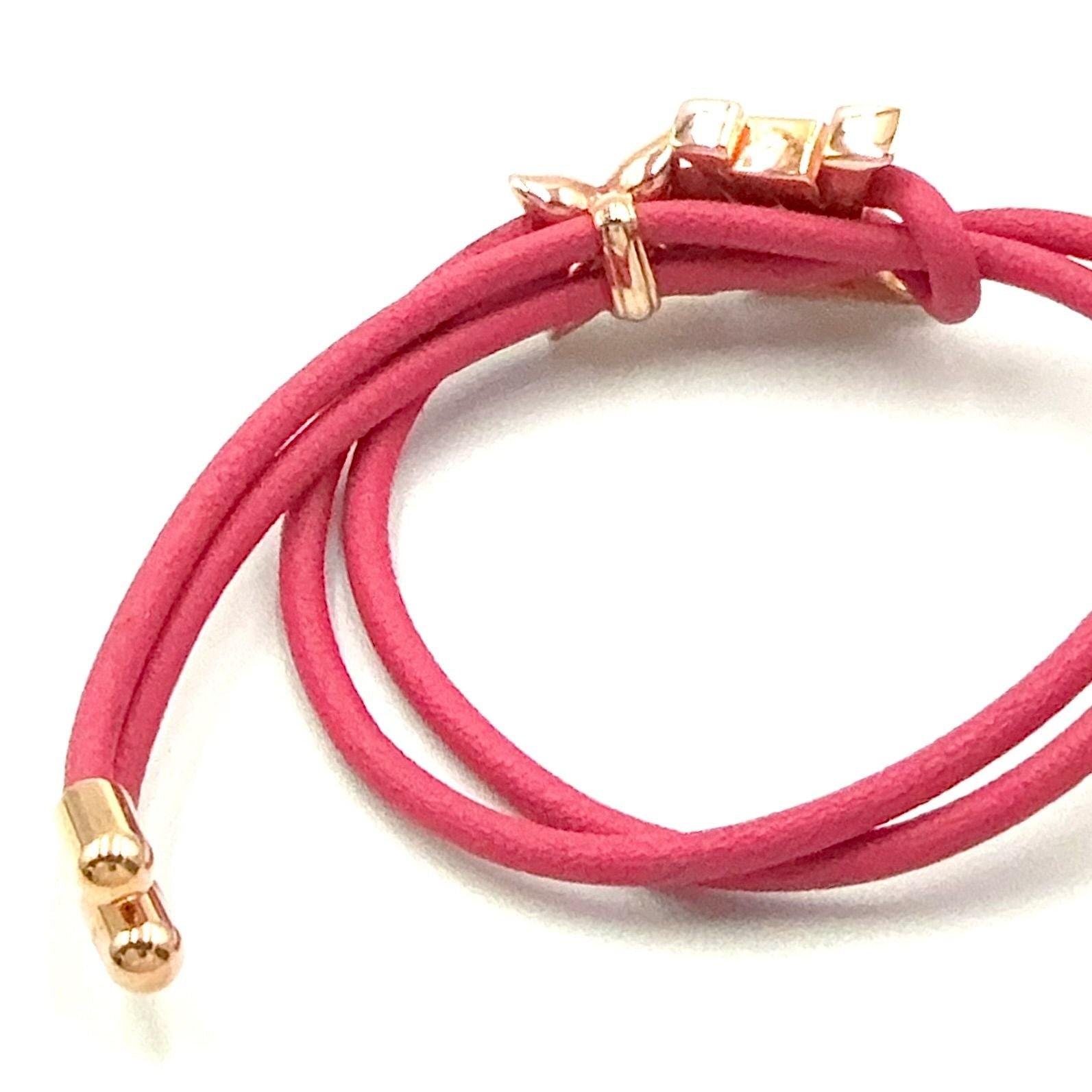 Louis Vuitton LV Blue Leather Metal Pink Bracelet Gold — view 6
