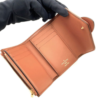 Louis Vuitton Portefeuille LV Pont Neuf Compact Leather Canvas Brown Beige — view 3