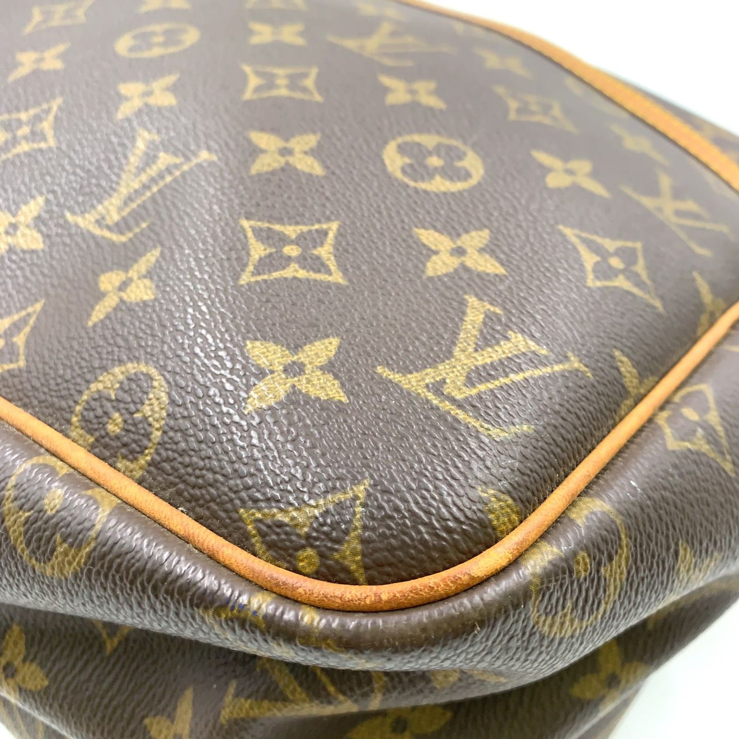 Louis Vuitton Reporter GM Monogram Leather Brown Light Shoulder Bag Gold — view 7