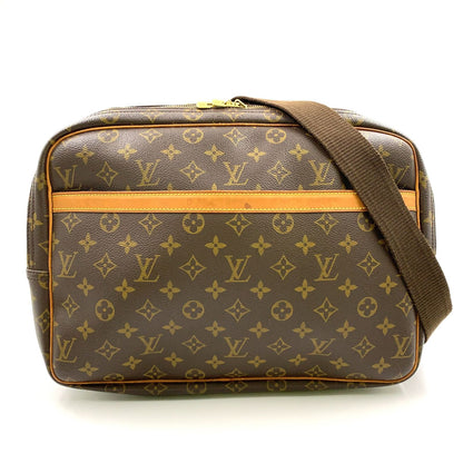 Louis Vuitton Reporter GM Monogram Leather Brown Light Shoulder Bag Gold