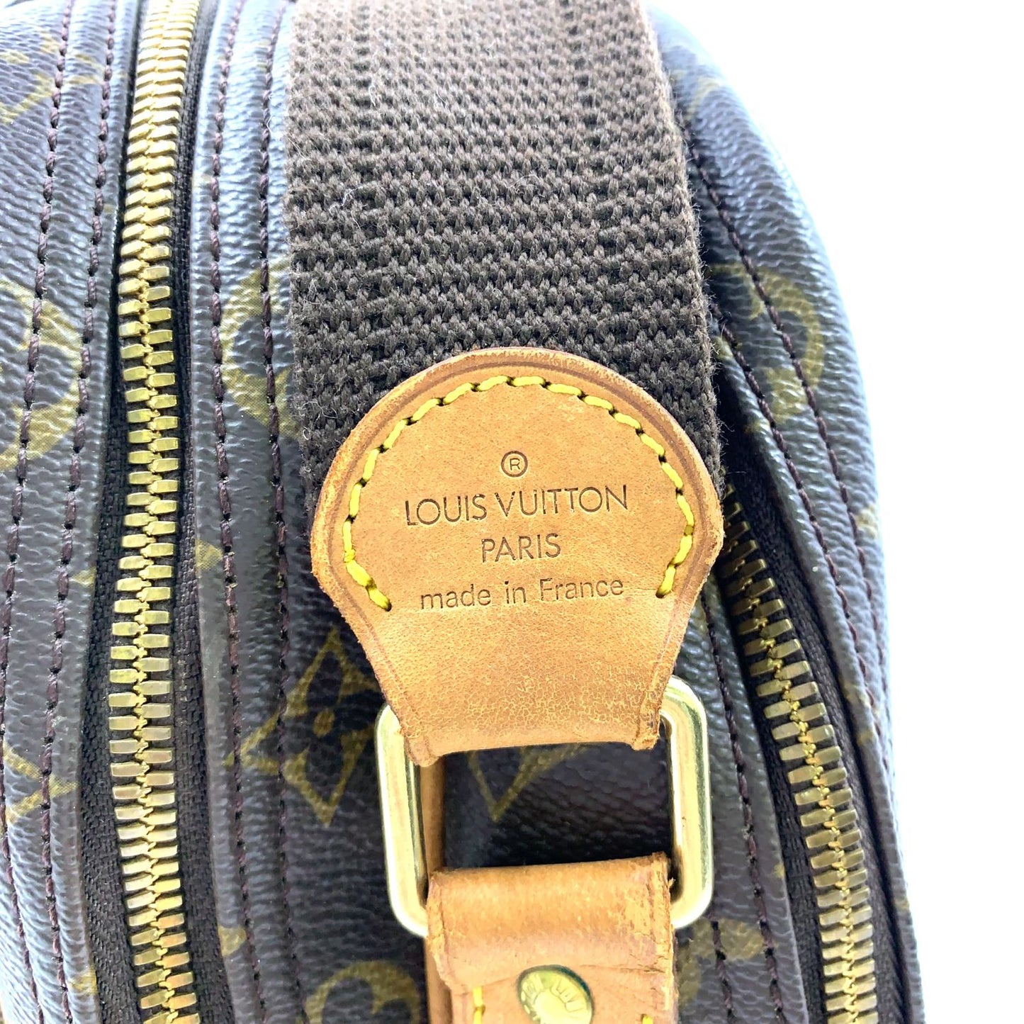 Louis Vuitton Reporter GM Monogram Leather Brown Light Shoulder Bag Gold — view 4
