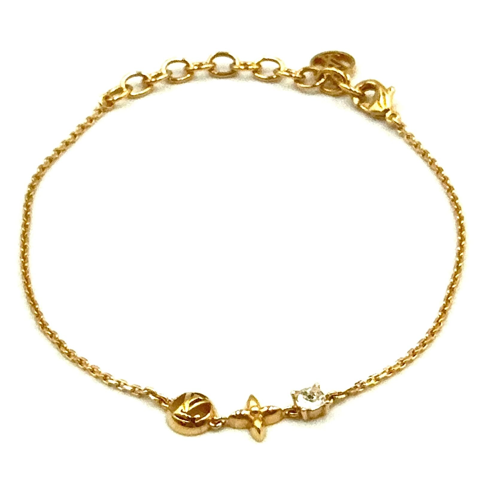 Louis Vuitton Petit Line Stone Clear Gold Bracelet