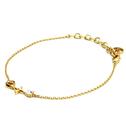 Louis Vuitton Petit Line Stone Clear Gold Bracelet — view 2