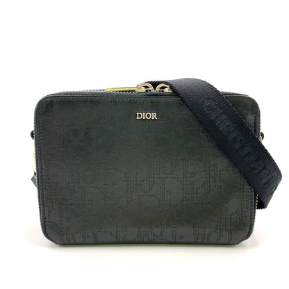 Dior Oblique Galaxy Leather Black Shoulder Bag Silver