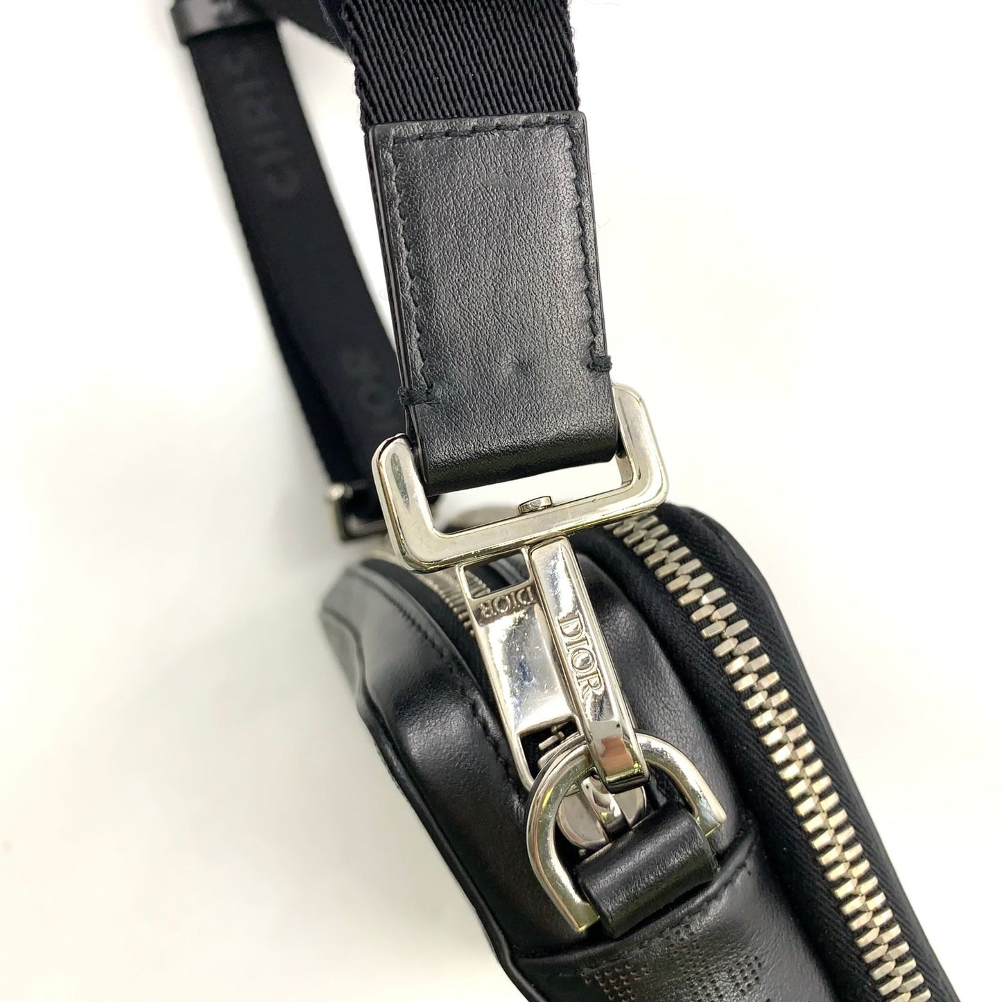 Dior Oblique Galaxy Leather Black Shoulder Bag Silver — view 7