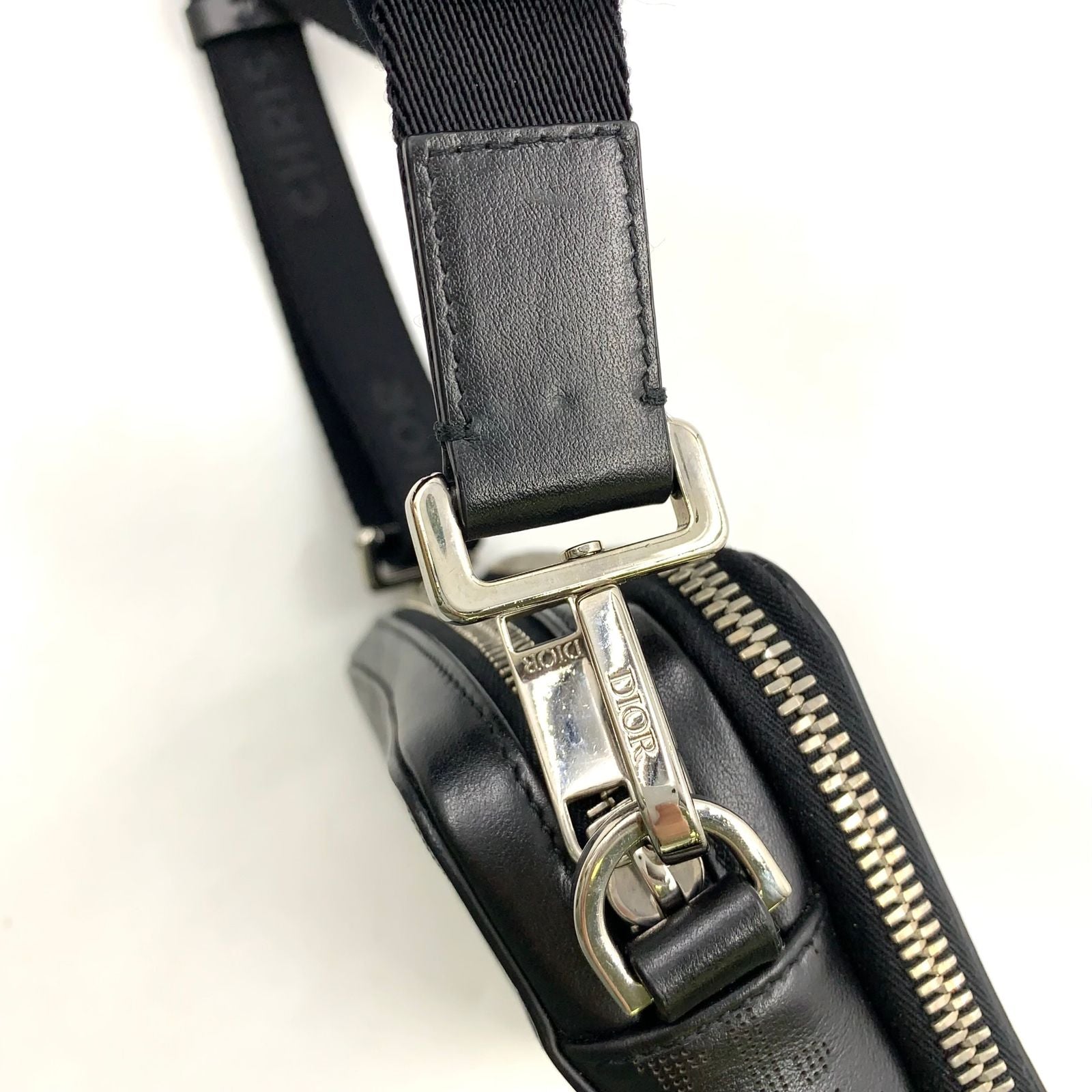 Dior Oblique Galaxy Leather Black Shoulder Bag Silver — view 7