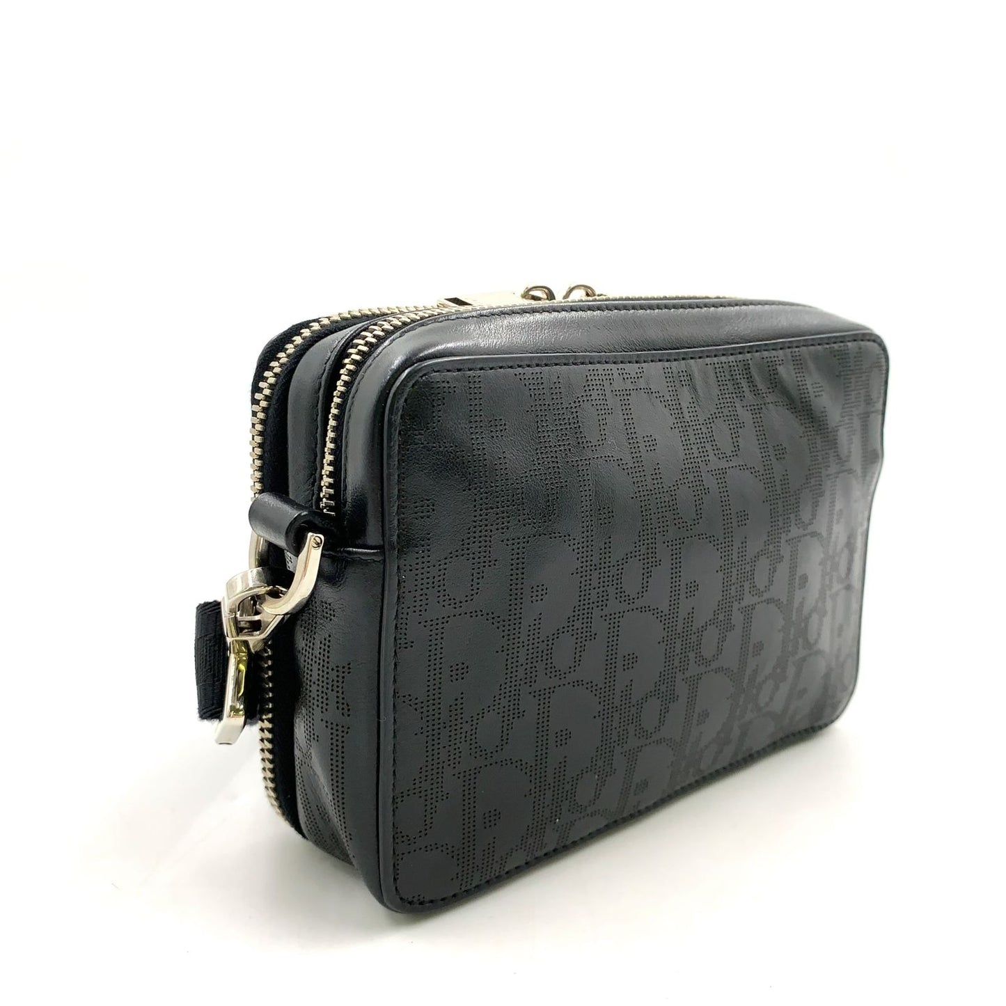 Dior Oblique Galaxy Leather Black Shoulder Bag Silver — view 2