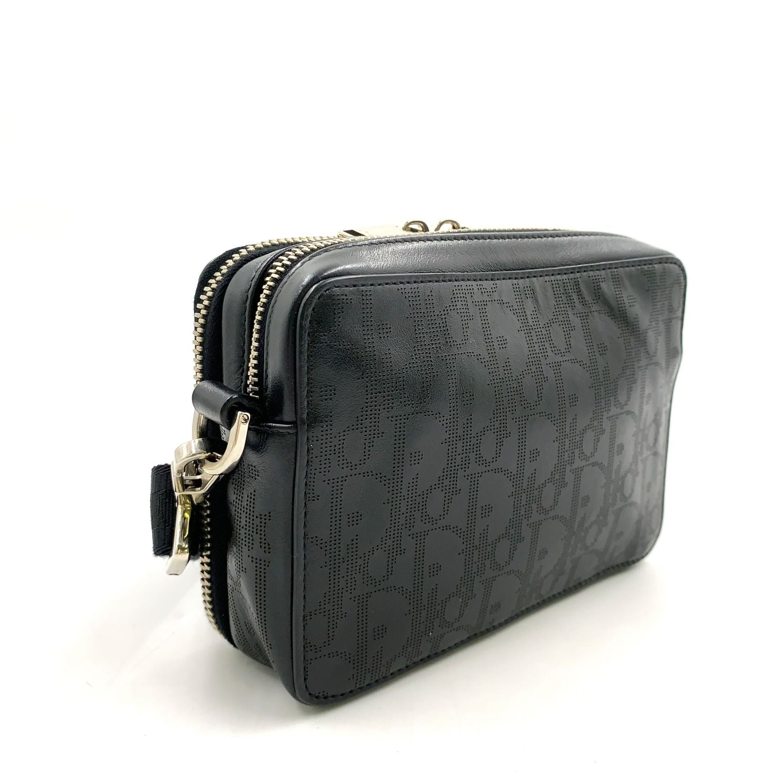 Dior Oblique Galaxy Leather Black Shoulder Bag Silver — view 2