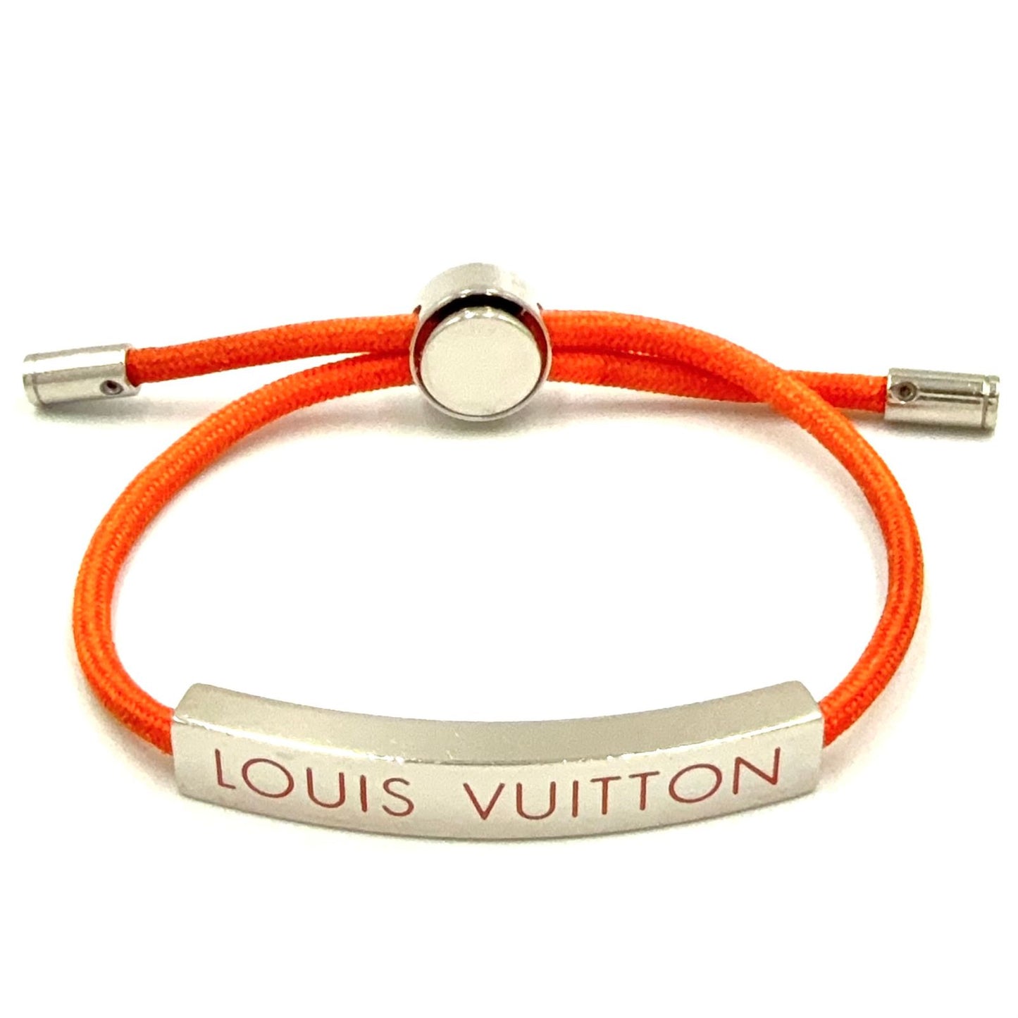 Louis Vuitton LV Space Metal Nylon Orange Silver Bracelet
