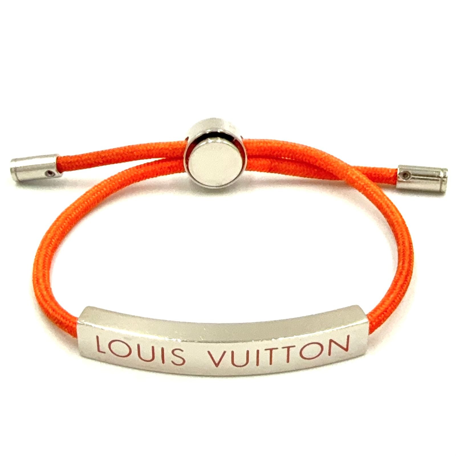 Louis Vuitton LV Space Metal Nylon Orange Silver Bracelet