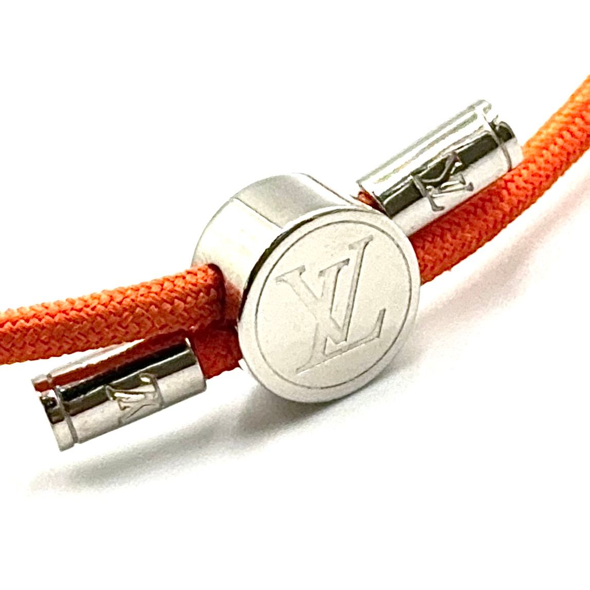 Louis Vuitton LV Space Metal Nylon Orange Silver Bracelet — view 6