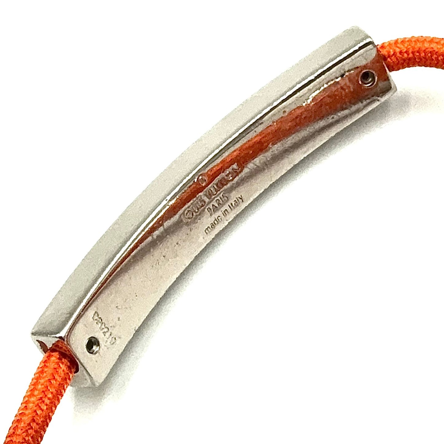 Louis Vuitton LV Space Metal Nylon Orange Silver Bracelet — view 7